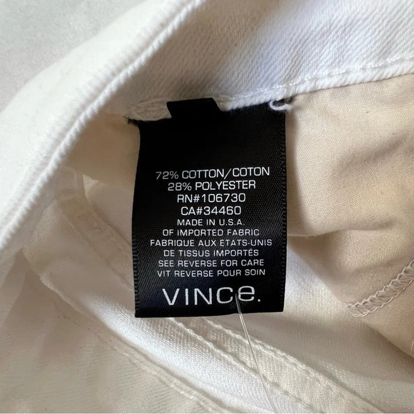 VINCE Solid Very White Skinny Soft Stretch Denim Jeans 25 NWT - Picture 11 of 11